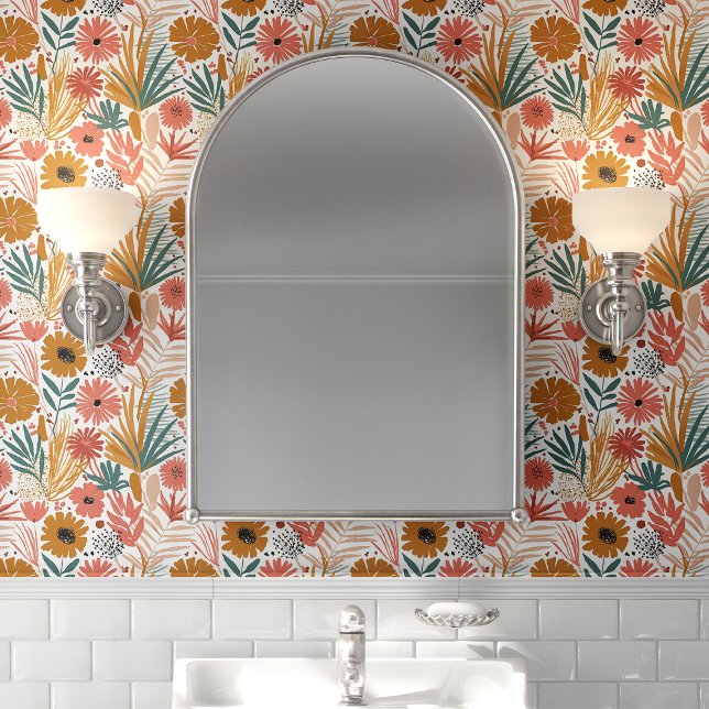 ボホ フローラル パームリーフ 壁紙 (クリエイターアップロード済み)