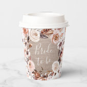 ボホ・ブライダルシャワーカップズ・バーラップ・ブライドが就任へ 紙コップ (裏面)