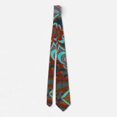 ボホ、ブラウン、ターコイズ ネクタイ (裏面)