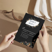 ボホ ブラック フラワーレス ご飯付き RSVP カード