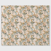 ボホ ブラッシュ グリーン ボタニカル ムーン ブライダル シャワー ラッピングペーパー (フラット)