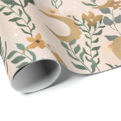 ボホ ブラッシュ グリーン ボタニカル ムーン ブライダル シャワー ラッピングペーパー (ロールコーナー)