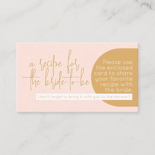 ボホ ブラッシュ & マスタード ブライダルシャワーレシピカード エンクロージャーカード (正面)