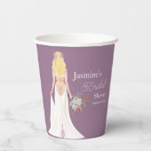 ボホ ブロンドの髪の花嫁 花を添えて 紙コップ (裏面)