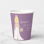 ボホ ブロンド ヘア ブライド フラワー付き 紙コップ (正面)