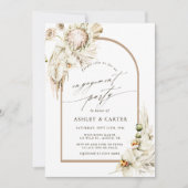 ボホ プロテア パンパス グラス フラワーエンゲージメントパーティー 招待状 (正面)