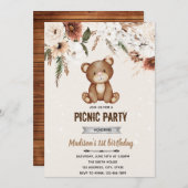 ボホ ベア シャワー ピクニック ご招待 招待状 (正面/裏面)