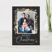 ボホ ボタニカル クリスマス グリーティング カード (正面)