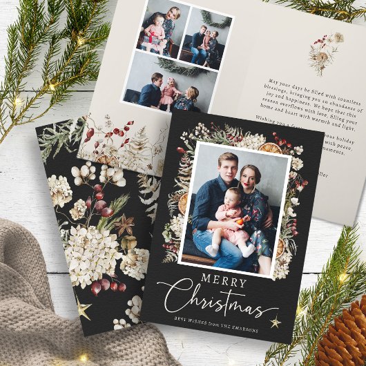 ボホ ボタニカル クリスマス グリーティング カード