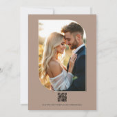 ボホ ボヘミアンのドライ フラワー フォト & QR コード ウェディング 招待状 (裏面)