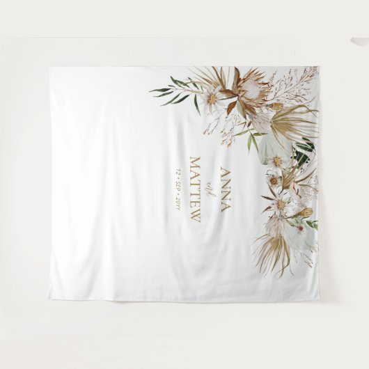 ボホ ボヘミアンスタイルの名前 ウェディングバックドロップタペストリー タペストリー (正面(横))