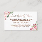 ボホ·ボヘミアン·センターピース·結婚瓶入れ 名刺 (裏面)