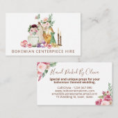 ボホ·ボヘミアン·センターピース·結婚瓶入れ 名刺 (正面/裏面)