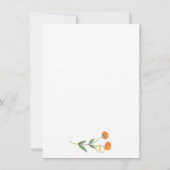 ボホ マリゴールドの花とウェディングリング アート 招待状 (裏面)