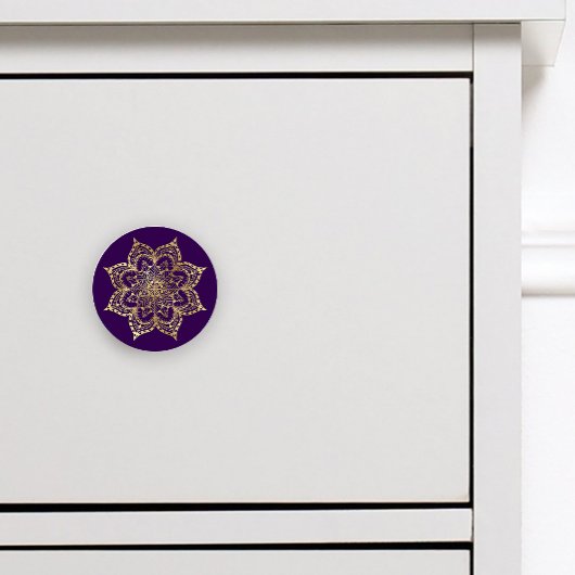 ボホ マンダラ ゴールド パープル セラミックノブ