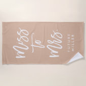 ボホ ミス トゥ ミセス ブライド トゥ ビー フューチャー ミセス ビーチタオル (正面)