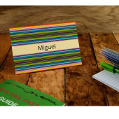 ボホ メキシカン セラペ ストライプ カスタム ネーム ポストカード