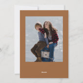 ボホ メリークリスマス ホワイト スクリプト 3 フォト コラージュ シーズンカード (裏面)