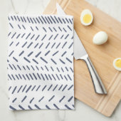 ボホ・モダン抽象芸術・マッドクロス海軍 キッチンタオル (四つ折り)