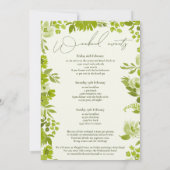 ボホ ライムグリーン 手描き バチェロレッテ ウィークエンド 招待状 (裏面)