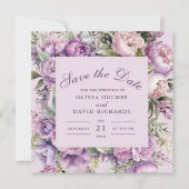 ボホ ライラック フラワーの結婚式 Save the Date セーブザデート (正面)