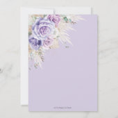 ボホ リュスティック パンパス パープル フローラル キンセアニエラ 招待状 (裏面)
