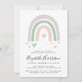 ボホ・レインボー・ベイビー・シャワー 招待状 (正面)