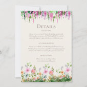 ボホ ワイルドフラワーの牧場とアカシアの結婚式の詳細 招待状 (正面)