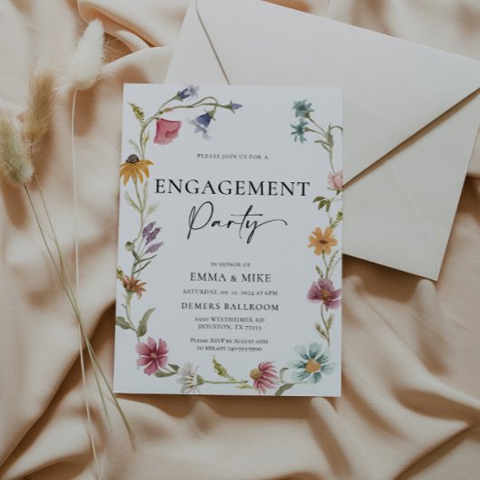 ボホ ワイルドフラワーエンゲージメント招待状 招待状