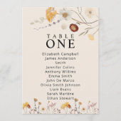 ボホ ワイルドフラワー テーブル シーティング チャード カード (正面)