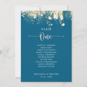 ボホ ワイルドフラワー ネイビー テーブル ナンバー 1 席次表 招待状 (正面)