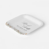 ボホ ワイルドフラワー ブランシュ & バブルリー  ブライダルシャワー ペーパープレート (傾斜あり)