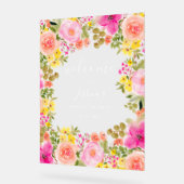 ボホ ワイルド フラワーズ ガーデン ブライダル シャワー ウェルカム アクリルサイン (傾斜)