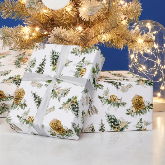 ボホ ワークカラー クリスマスコンポジション グリーティング ラッピングペーパー (クリスマス)