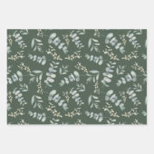 ボホ ワークコート ユーカリ グリーン ウェディング ラッピングペーパーシート (正面)