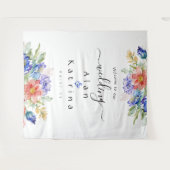 ボホ ヴィブラント フラワーズ 大型 ウェディング サイン タペストリー (正面(横))