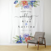 ボホ ヴィブラント フラワーズ 大型 ウェディング サイン タペストリー (インサイチュ)