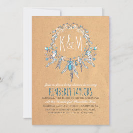 ボホ·ヴィンテージ·ドリームカザー·ベビー·シャワー 招待状