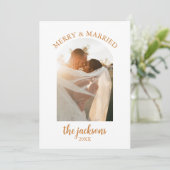 ボホ 私たちの初めてのクリスマス 新婚 フォト ホリデー 招待状 (スタンド正面)