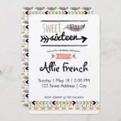 ボホSweet sixteen 招待状 (正面/裏面)