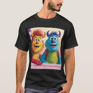 「ボボとジッピー:怪物の世界の明るい友達 Tシャツ