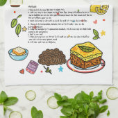 ボボボティ図解入りの、写真付きのレシピティータオル南アフリカ キッチンタオル (折り畳み)