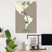 ボボリンクの移動マップ – ミニマルヴィンテージバード ポスター (ホームオフィス)