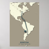 ボボリンクの移動マップ – ミニマルヴィンテージバード ポスター (正面)