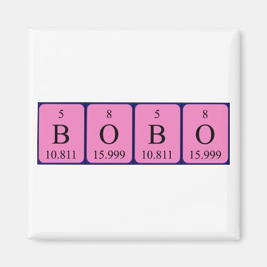 ボボ周期表名磁石 マグネット (正面)