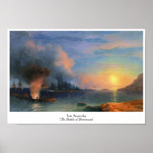 ボマルスンドの戦いイワンAivazovsky海景 ポスター
