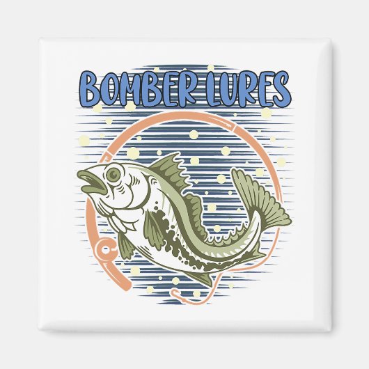 ボマールズ狩りホビーハンターパスタイム魚釣り マグネット (正面)