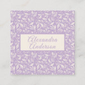 ボミニマルタニカルラベ離れンダーのパターン文字 スクエア名刺 (正面)