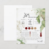 ボミニマルタニカル文字スクリプトブリデスメイド情報カード (正面/裏面)