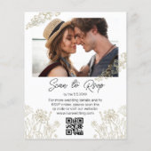 ボミニマルタニカルqrコード写真結婚式招待状 (裏面)